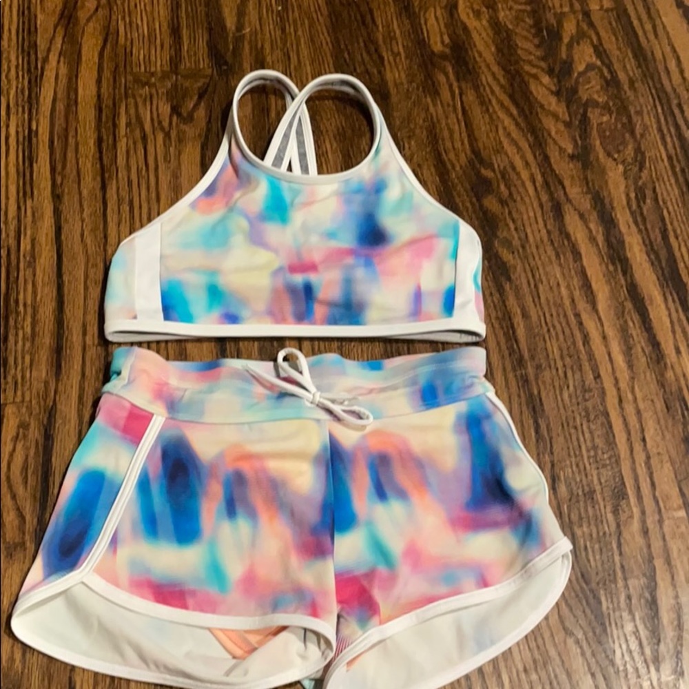 Athlete girl swim suit
